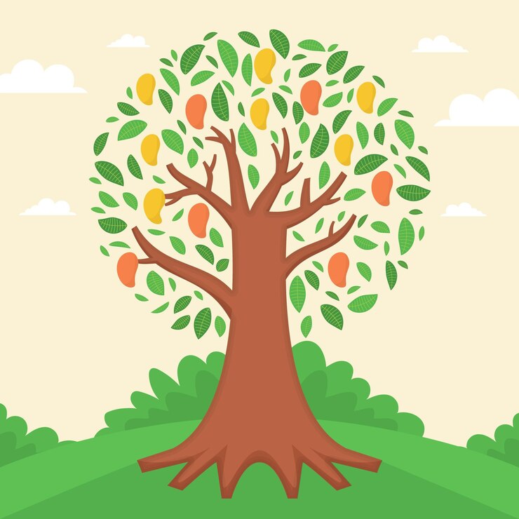 मुफ़्त वेक्टर flat design illustrated mango tree