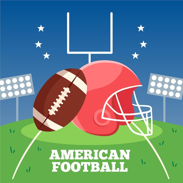 Football americano di illustrazione design piatto