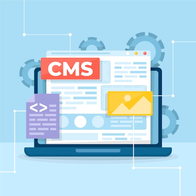 평면 디자인 일러스트 cms 개념