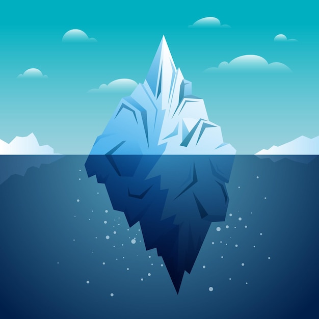 Vettore gratuito iceberg di illustrazione design piatto