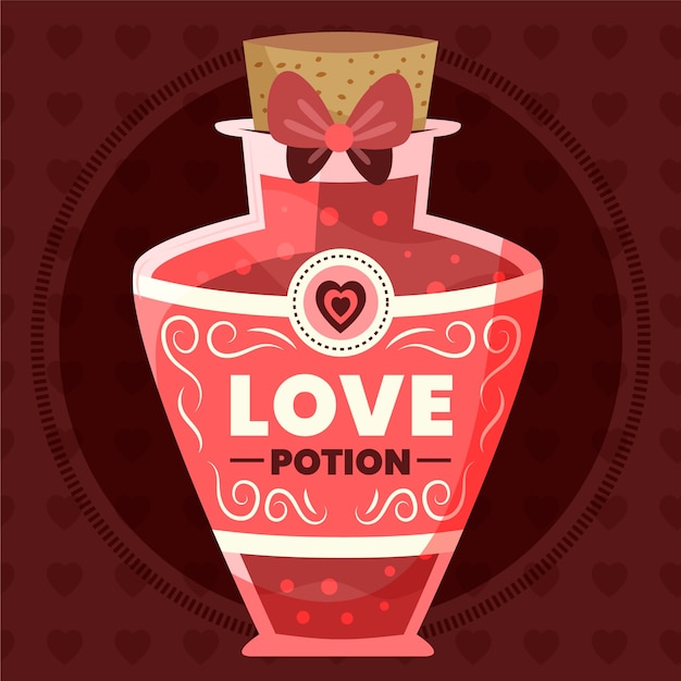 Vettore gratuito pozione d'amore illustrazione design piatto