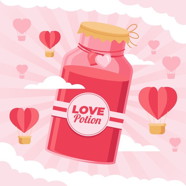 flat design illustration love potion