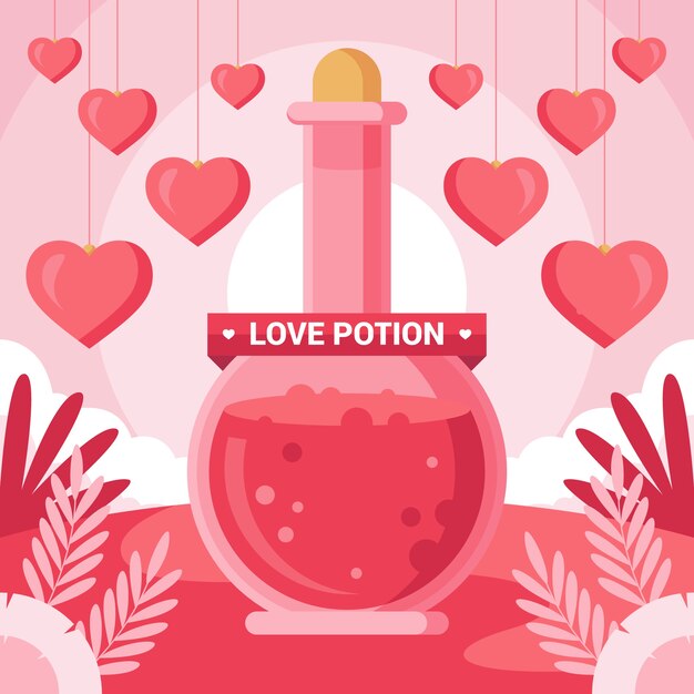 flat design illustration love potion