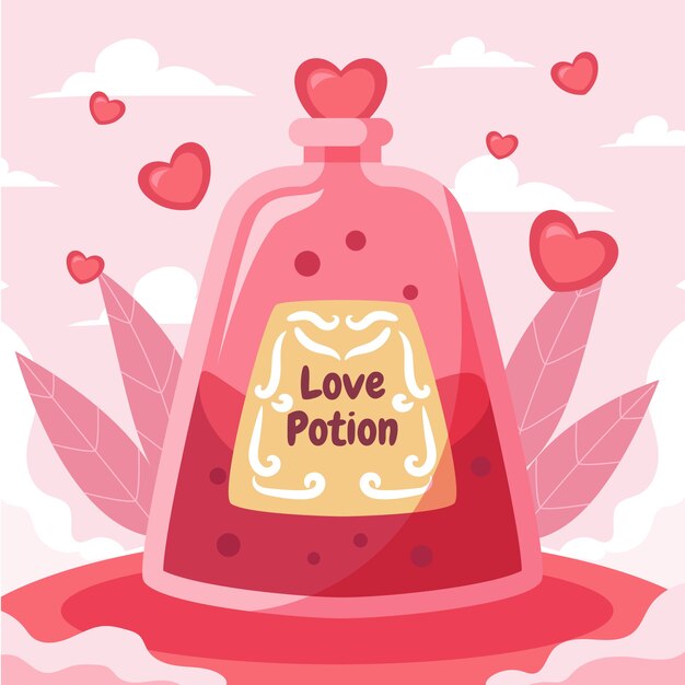 flat design illustration love potion