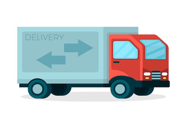 Vettore gratuito camion di trasporto dell'illustrazione di design piatto