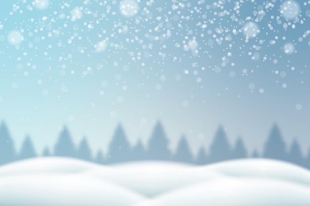 Flat design illustration of winter landscape