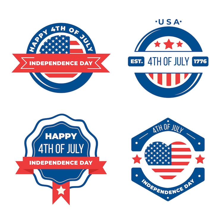 Free Vector flat design independence day concept