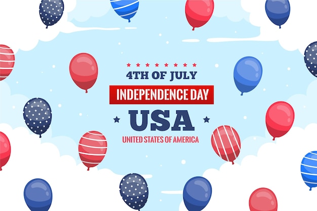 Free vector flat design independence day concept