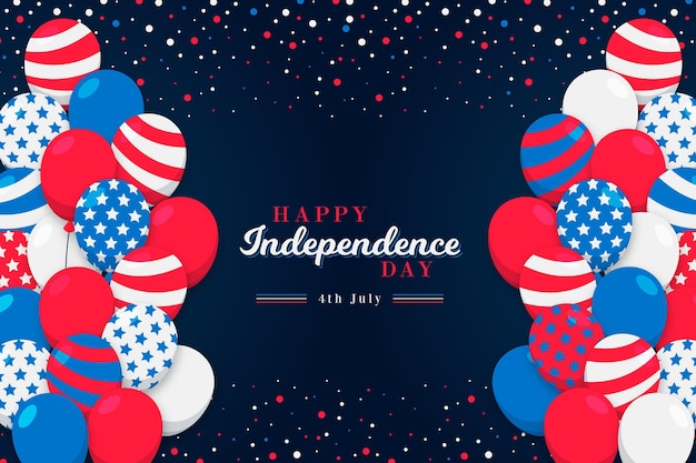 Free vector flat design independence day concept