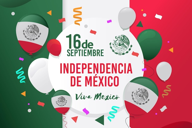 Free vector flat design independence day in mexico