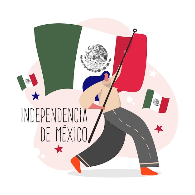 メキシコのフラットデザイン独立記念日