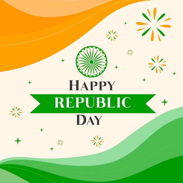 Flat design indian republic day concept