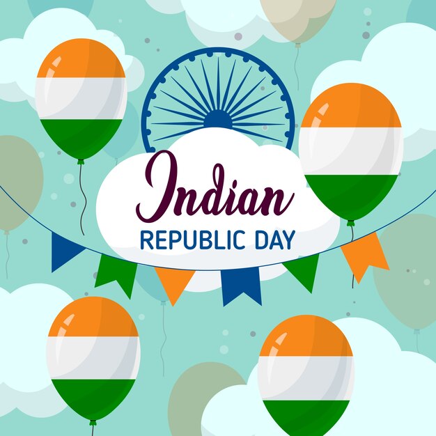 Free vector flat design indian republic day concept