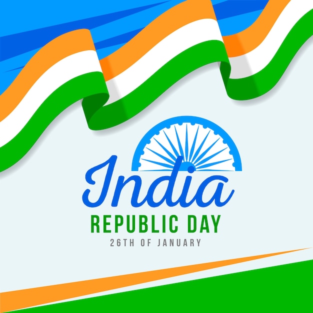 Плоский дизайн индийской республики день концепция
