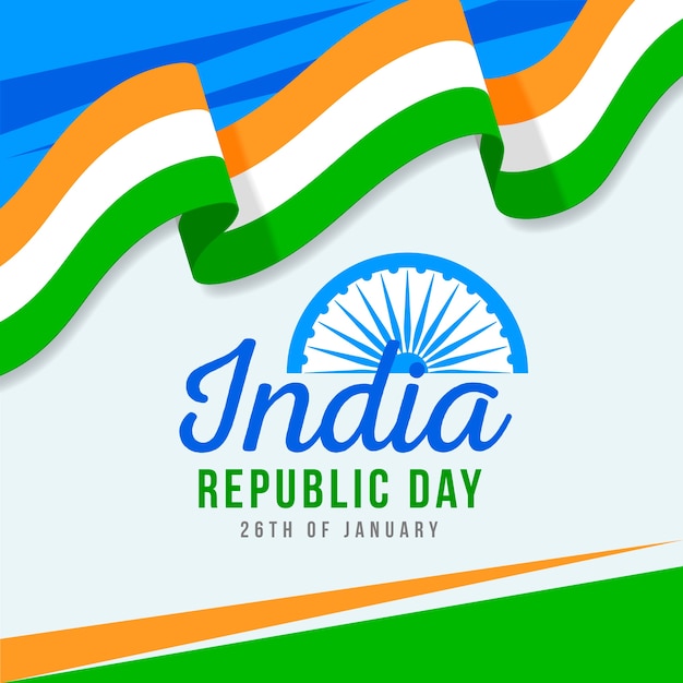 Flat design indian republic day concept