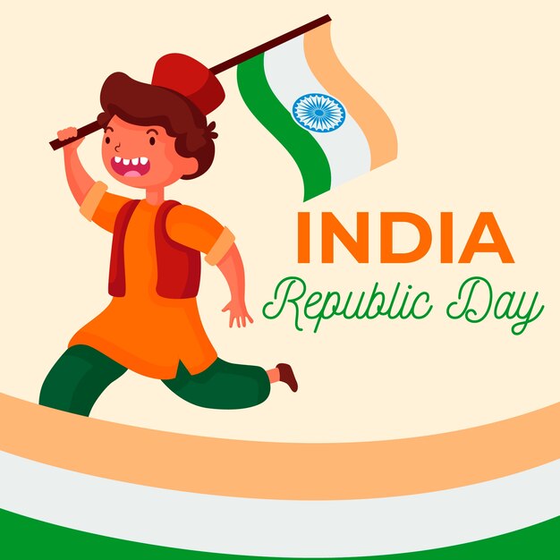 Flat design indian republic day concept