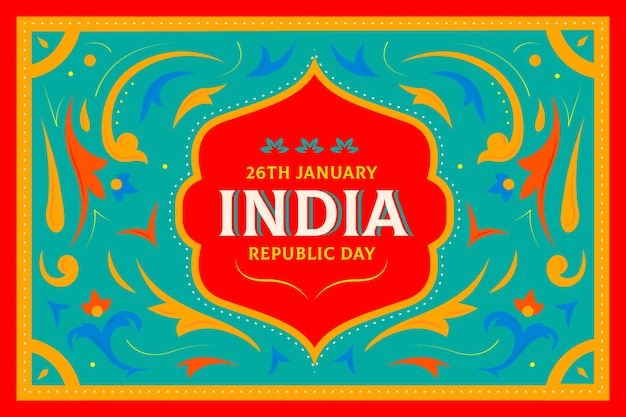 Flat design indian republic day concept