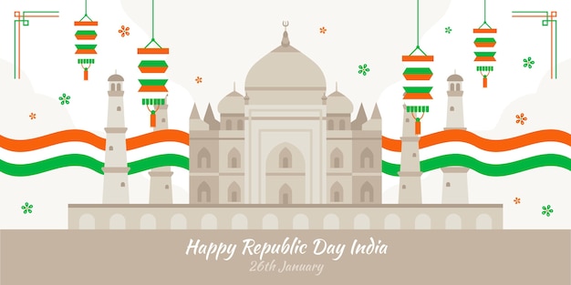 Free vector flat design indian republic day