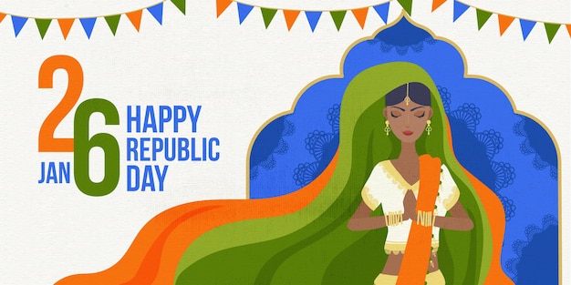 Free vector flat design indian republic day