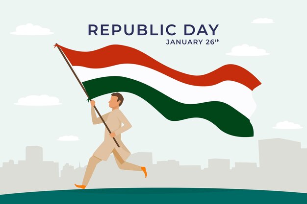 Flat design indian republic day