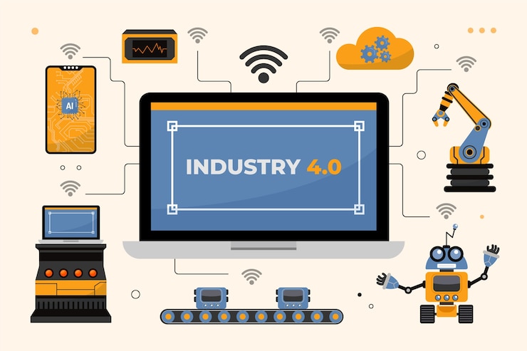 Free Vector flat design industry 4.0 background
