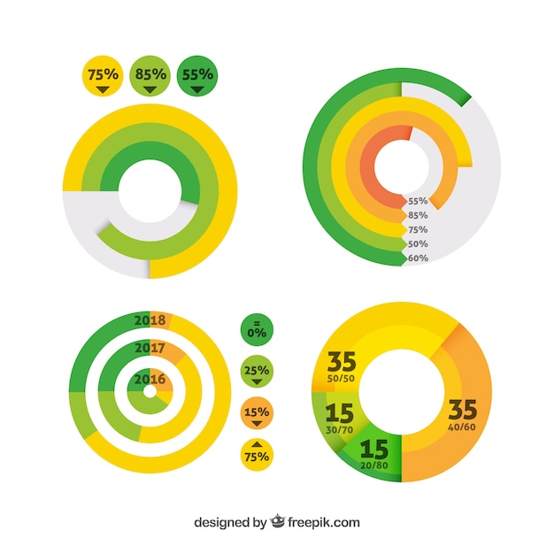 평면 디자인 infographic 요소 컬렉션