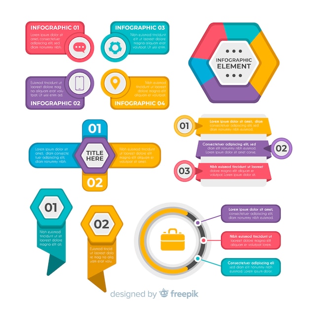 Плоский дизайн инфографики элемент коллекции
