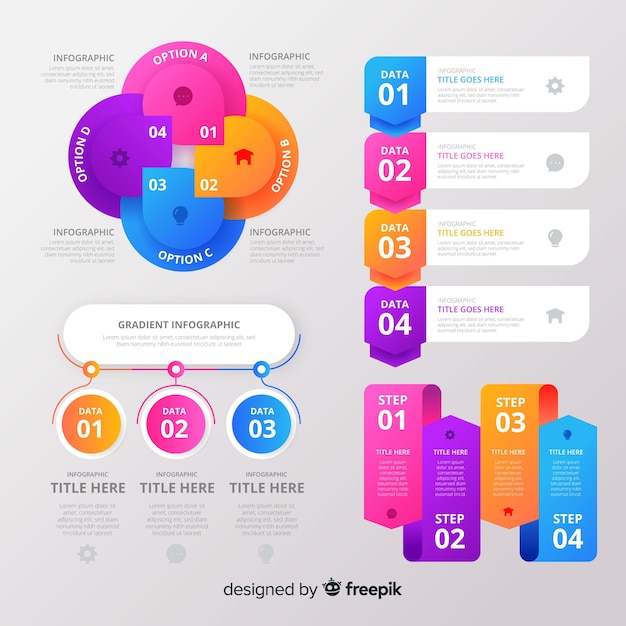 Collezione di elementi infographic design piatto