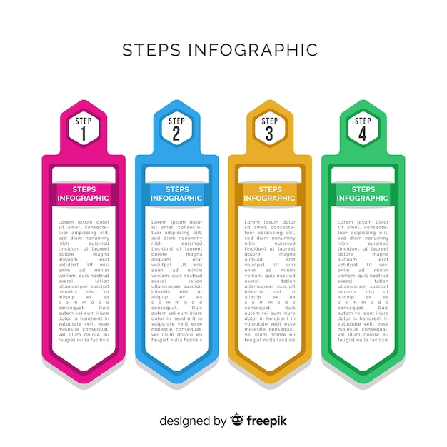 평면 디자인 infographic 단계 템플릿