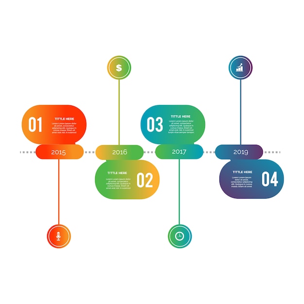 Flat design infographic steps template