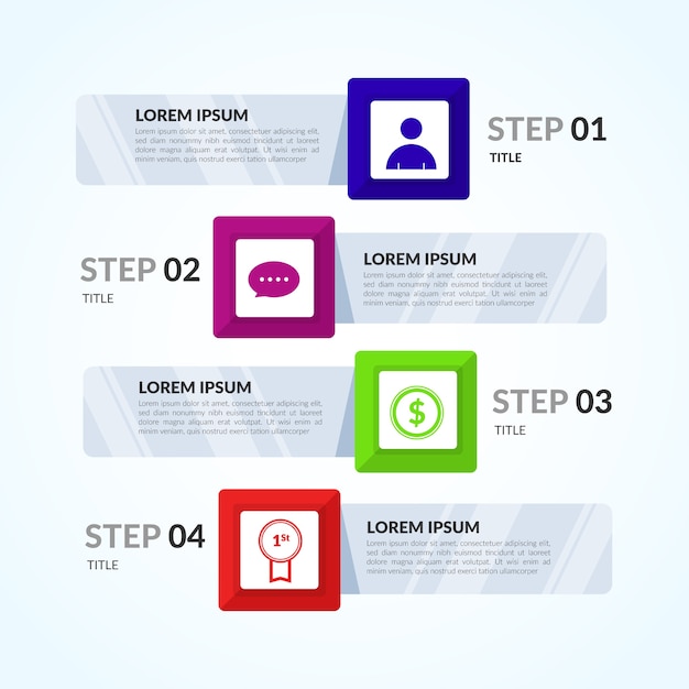 Flat design infographic steps template