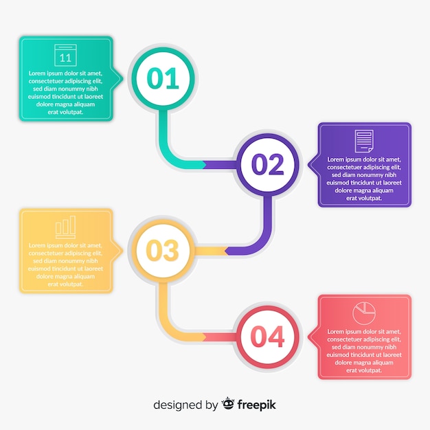 Vettore gratuito passaggi di infografica design piatto