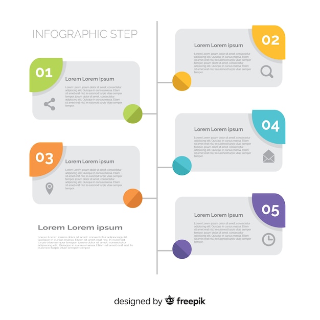 Flat design infographic steps