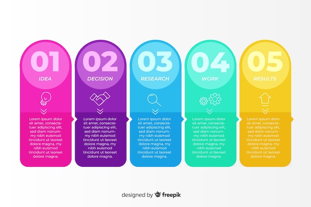 Flat design infographic steps