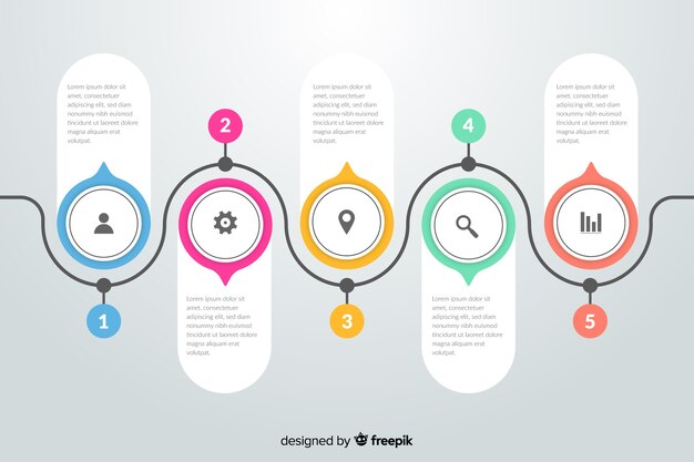 Flat design infographic steps