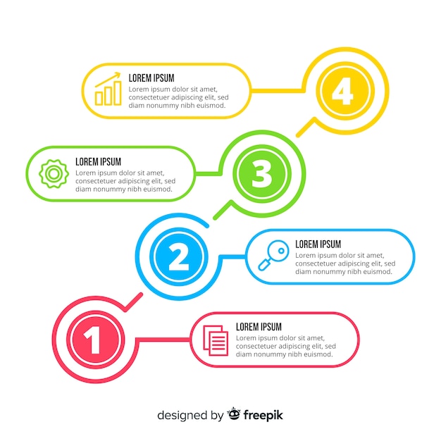 Vettore gratuito passaggi di infografica design piatto