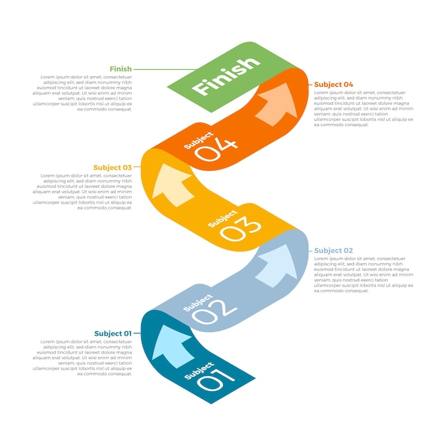 Flat design infographic steps