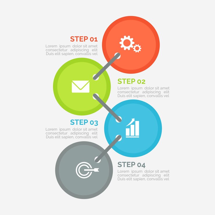 Free Vector flat design infographic steps