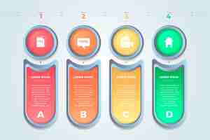 Vettore gratuito passaggi di infografica design piatto