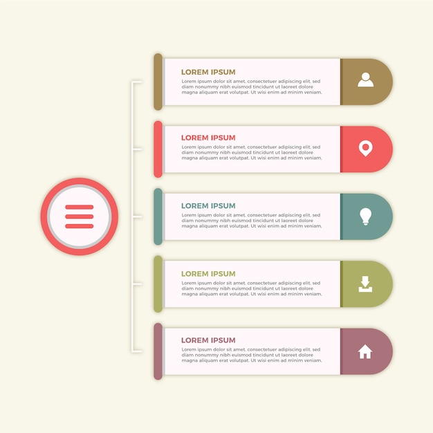 Free vector flat design infographic with retro colors