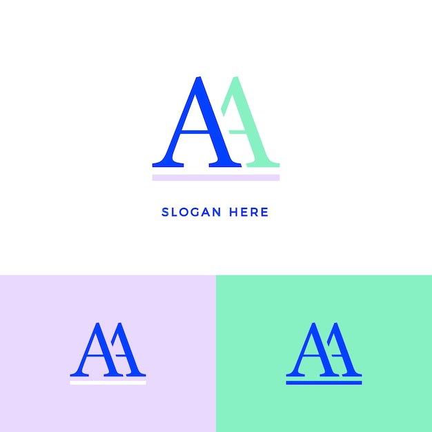 Бесплатное векторное изображение Дизайн логотипа с плоскими инициалами