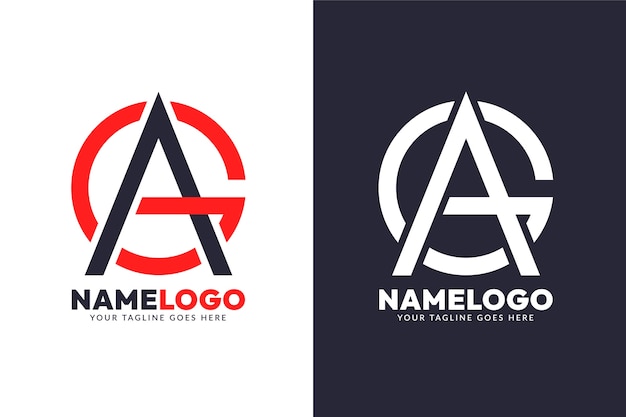 Дизайн логотипа с плоскими инициалами