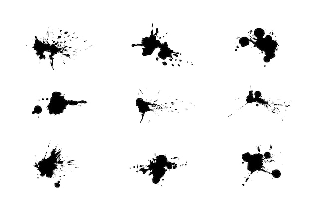 Набор элементов всплеск чернил в плоском дизайне