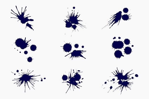 Бесплатное векторное изображение Элементы всплеска чернил в плоском дизайне