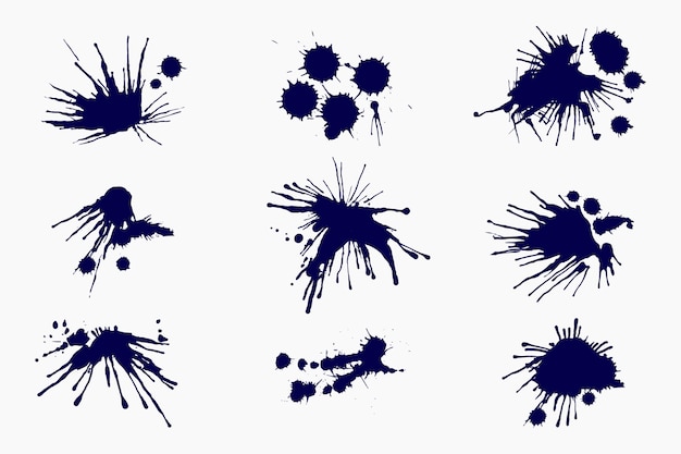 Элементы всплеска чернил в плоском дизайне