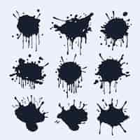 Free vector flat design ink splash elements