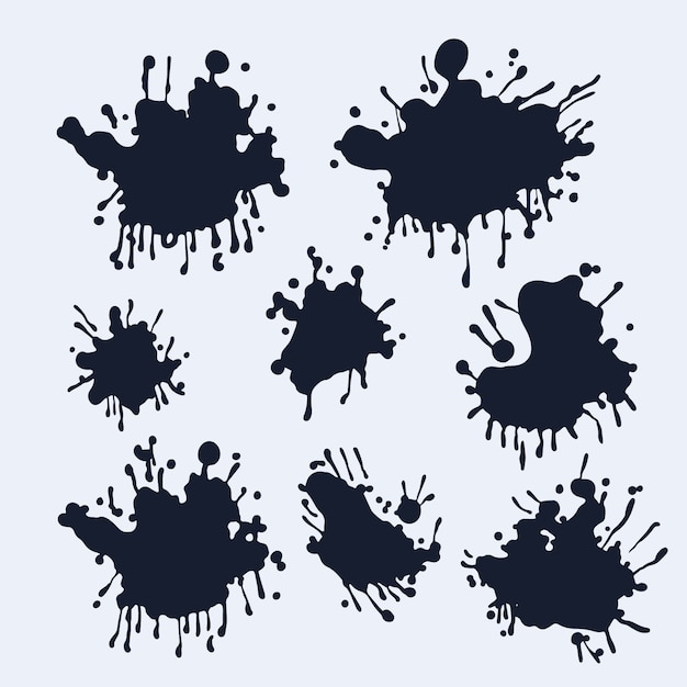 Free vector flat design ink splash elements