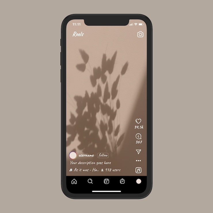 Free Vector flat design instagram reels interface instagram reels interface
