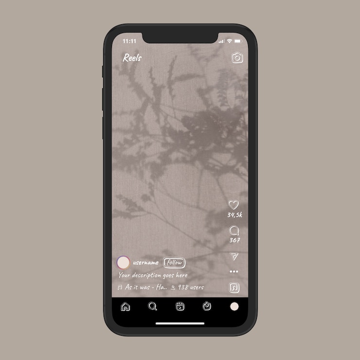 Free Vector flat design instagram reels interface instagram reels interface