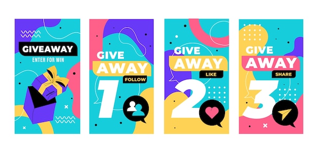 Free vector flat design instagram stories discount template